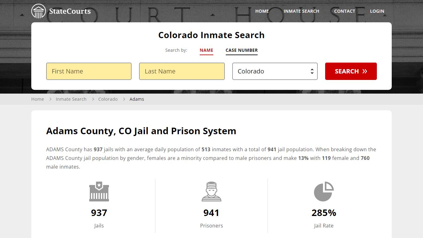 Adams County, CO Inmate Search - StateCourts